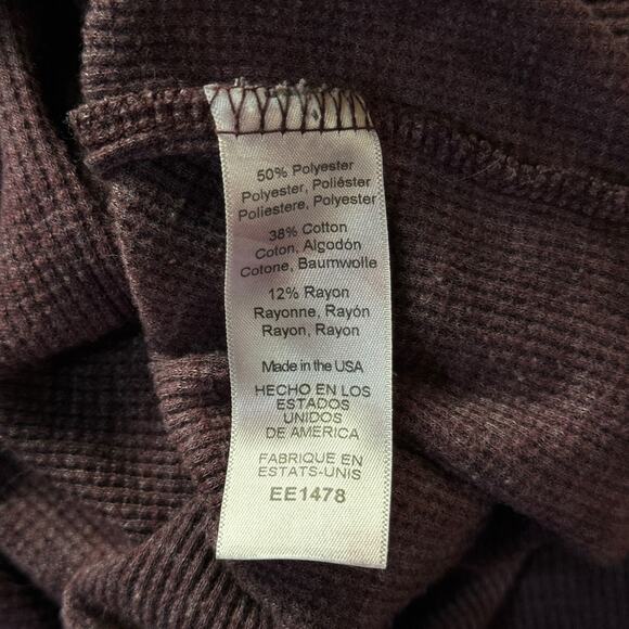 Michael Stars Marcy Thermal Turtleneck Tunic Waffle Knit Womens L Purple Slouchy - Picture 7 of 10